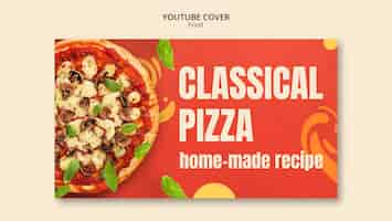 PSD gratuito copertina di youtube cibo delizioso design piatto