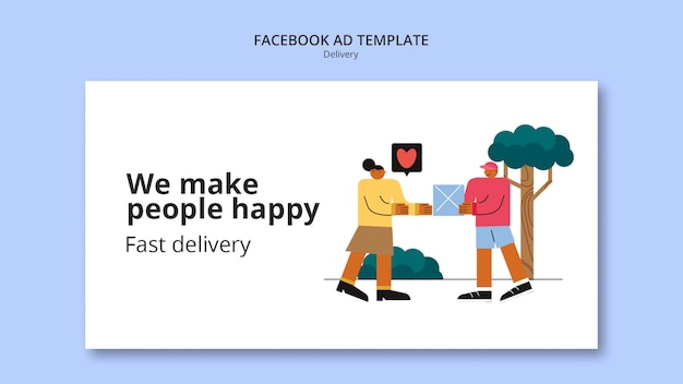 Free PSD flat design delivery template