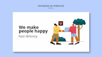 Free PSD flat design delivery template