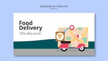 Free PSD flat design delivery template