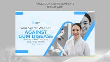 Free PSD flat design dental care facebook cover template