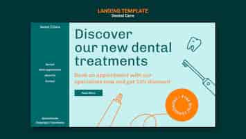 Free PSD flat design dental care landing page