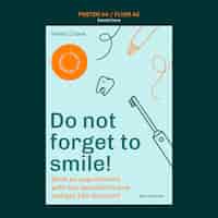 Free PSD flat design dental care poster template
