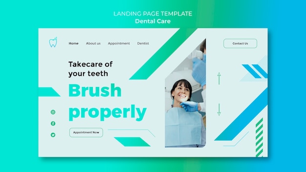 Flat design dental care template