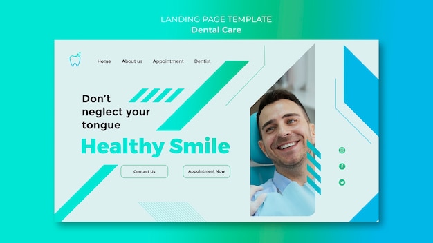 Flat design dental care template