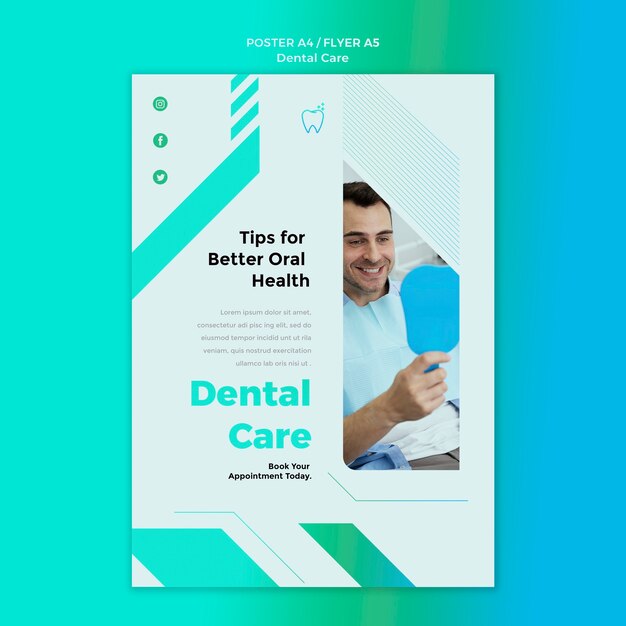 Flat design dental care template