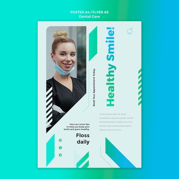 Flat Design Dental Care Template – Free PSD Templates for Download