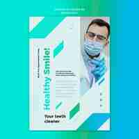 Free PSD flat design dental care template