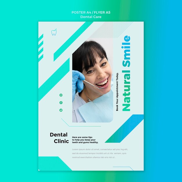 Flat design dental care template