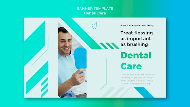 Free PSD flat design dental care template