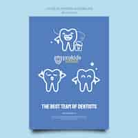 Free PSD flat design dental care template