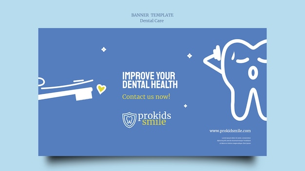 Flat design dental care template