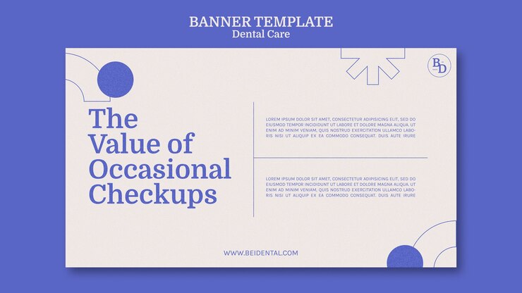 Free PSD flat design dental care template
