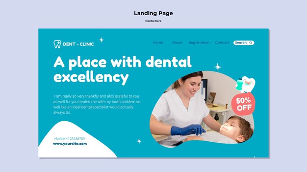 Flat design dental care template