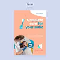 Free PSD flat design dental care template