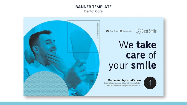 Flat design dental care template