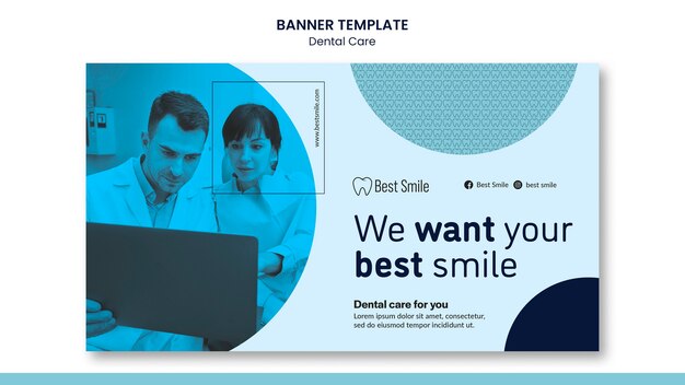 Flat design dental care template