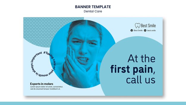 Flat design dental care template