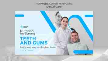 Free PSD flat design dental care  youtube cover