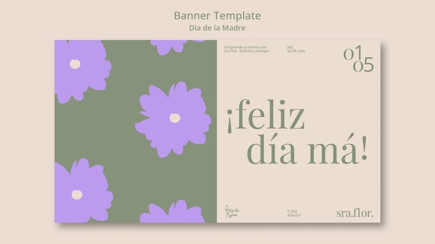 Flat design dia de la madre banner template