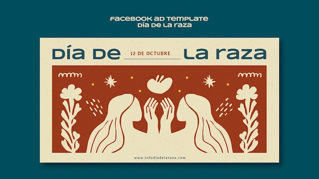 Free PSD flat design dia de la raza template