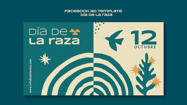 Free PSD flat design dia de la raza template