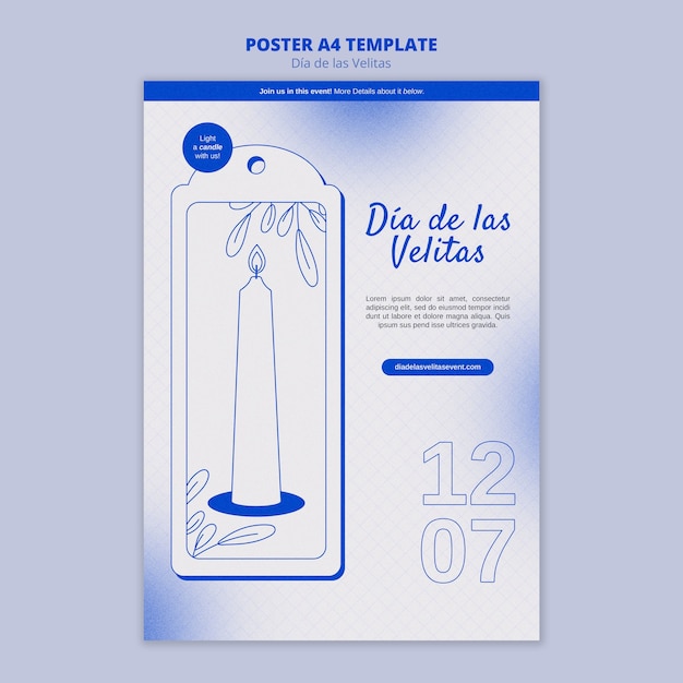 flat design dia de la velitas template