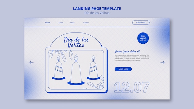 Free PSD flat design dia de la velitas template