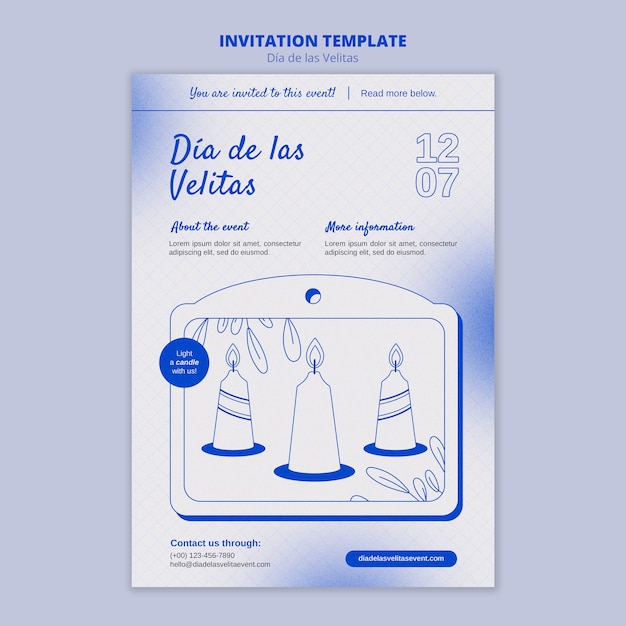 Flat Design Dia De La Velitas Template : Free PSD Download