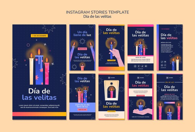 Free PSD flat design dia de la velitas template