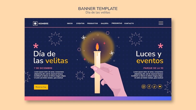 Flat design dia de la velitas template