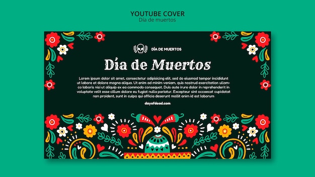 Flat design dia de muertos template