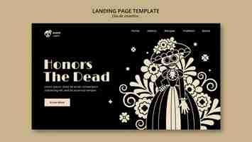 Free PSD flat design dia de muertos template