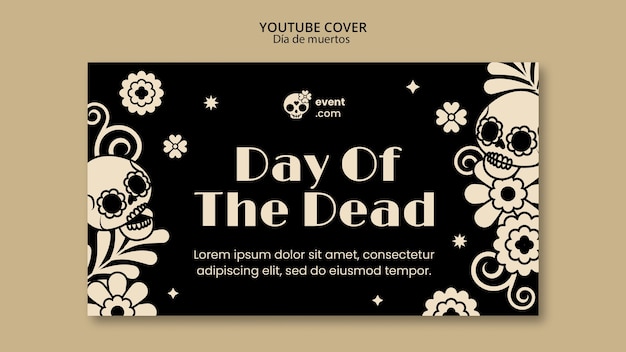 無料PSD フラットなデザインの dia de muertos テンプレート