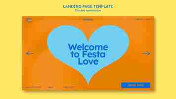 Free PSD flat design dia dos namorados landing page template