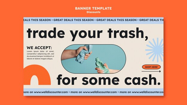 flat design discount banner template