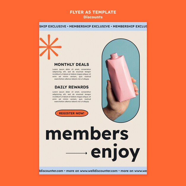 flat design discount poster template