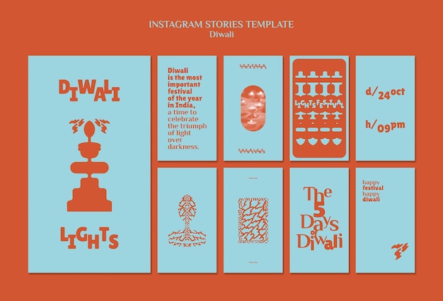 PSD gratuito modello di diwali design piatto