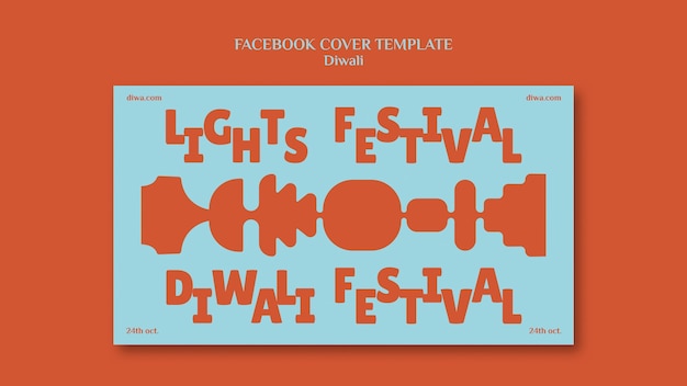 Free PSD flat design diwali template