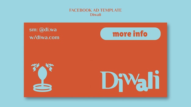 Free PSD flat design diwali template