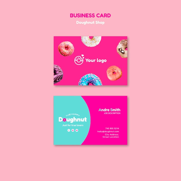 Free PSD flat design donut shop template