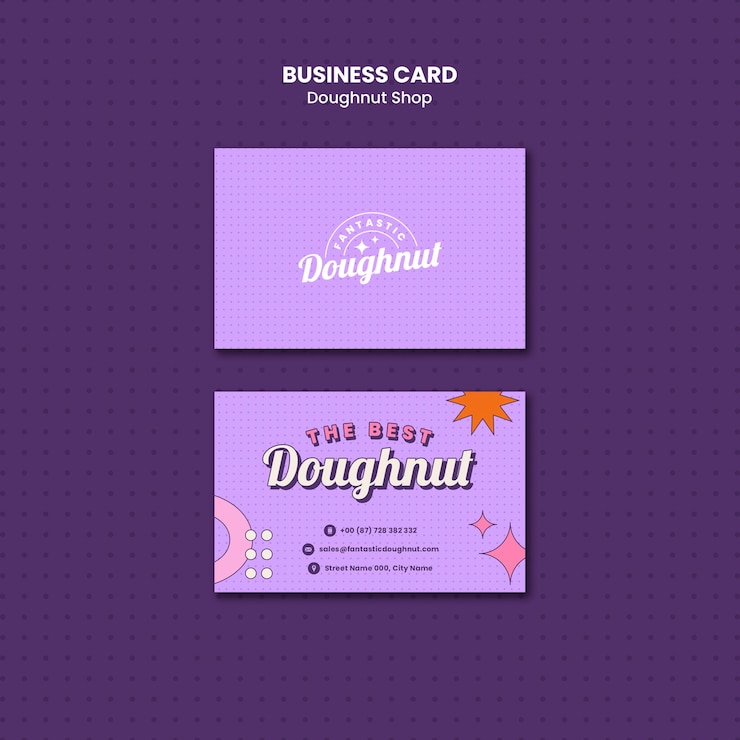 Free PSD flat design donuts shop template