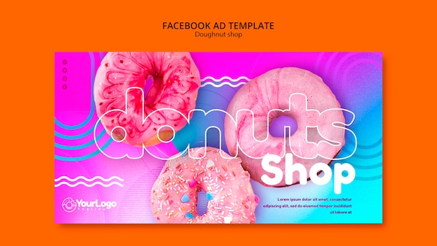 Free PSD flat design donuts template