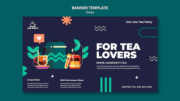 Free PSD flat design drink banner template design