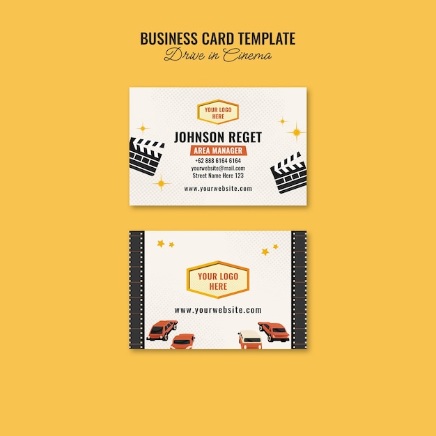 Free PSD flat design drive in cinema template