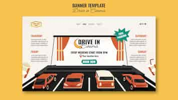 無料PSD シネマ テンプレートでフラットなデザイン ドライブ
