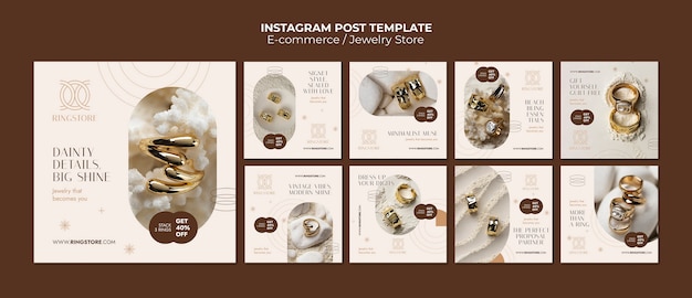 PSD gratuito post di e-commerce flat design su instagram