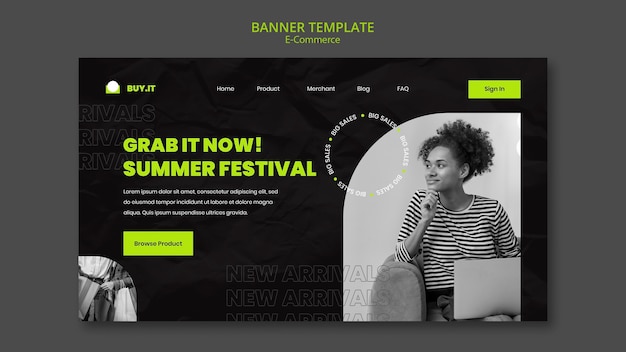 Modello di e-commerce design piatto