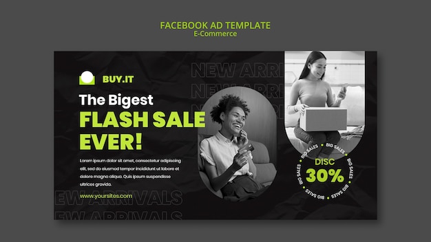 Flat design e-commerce template