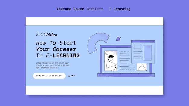 Flat design e learning template